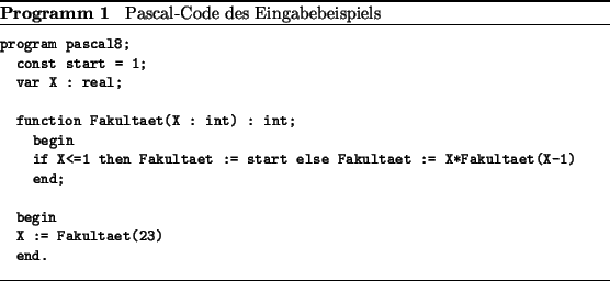 Programm Pascal8